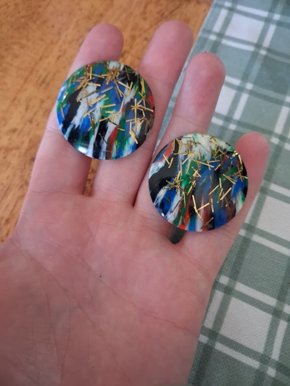 Vintage Colorful clip on earrings